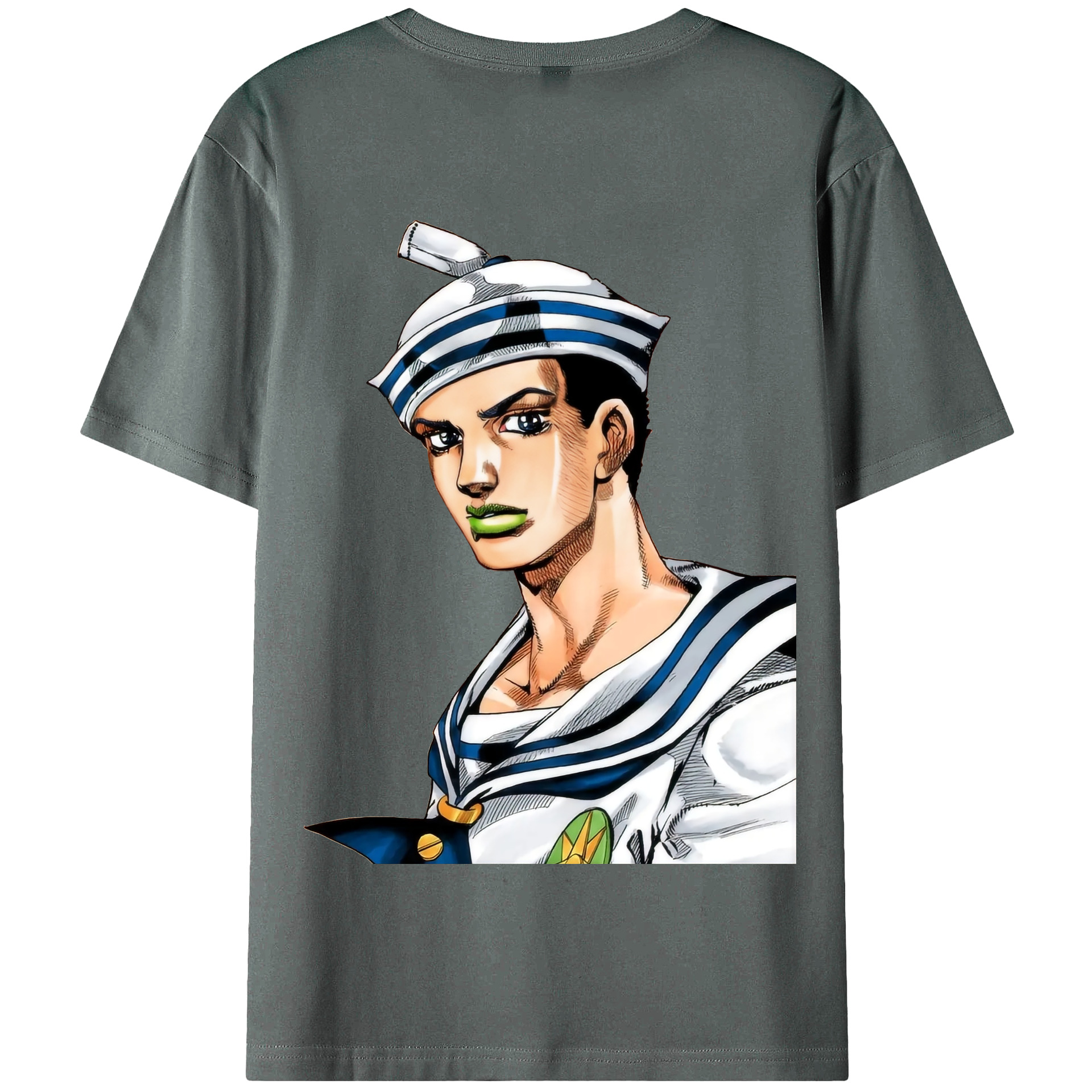 （画像用） ジョジョの奇妙な冒険 東方定助 JoJo's Bizarre Adventure Higashikata Josuke 綿100％半袖Tシャツ（背面プリント）